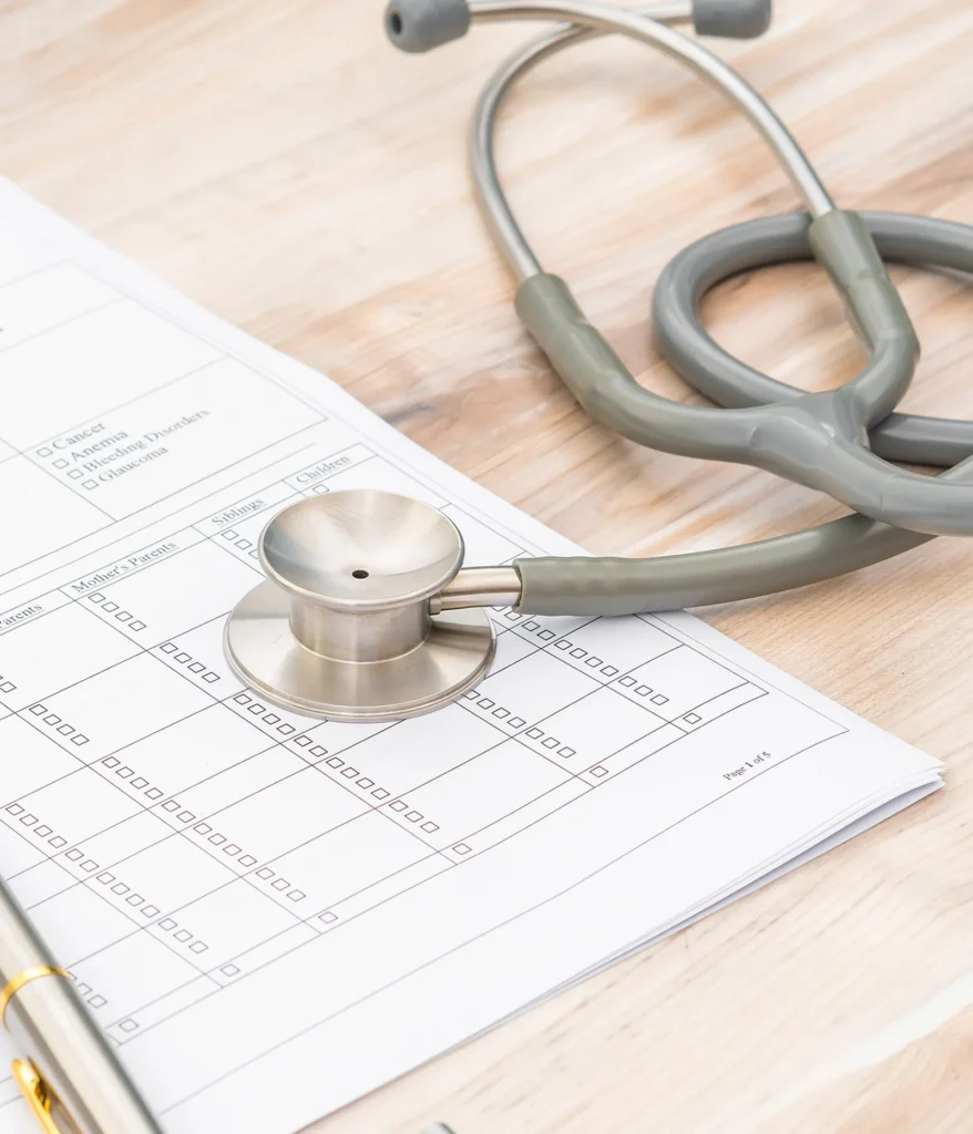 Stethoscope on Patient information